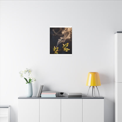 Golden Hour Incense Smoke Canvas Art - Dark Japandi Kanso