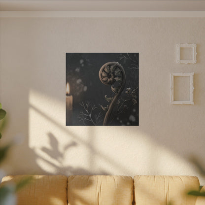 Candlelight Fern Unfurling Canvas Art - Japandi Ma