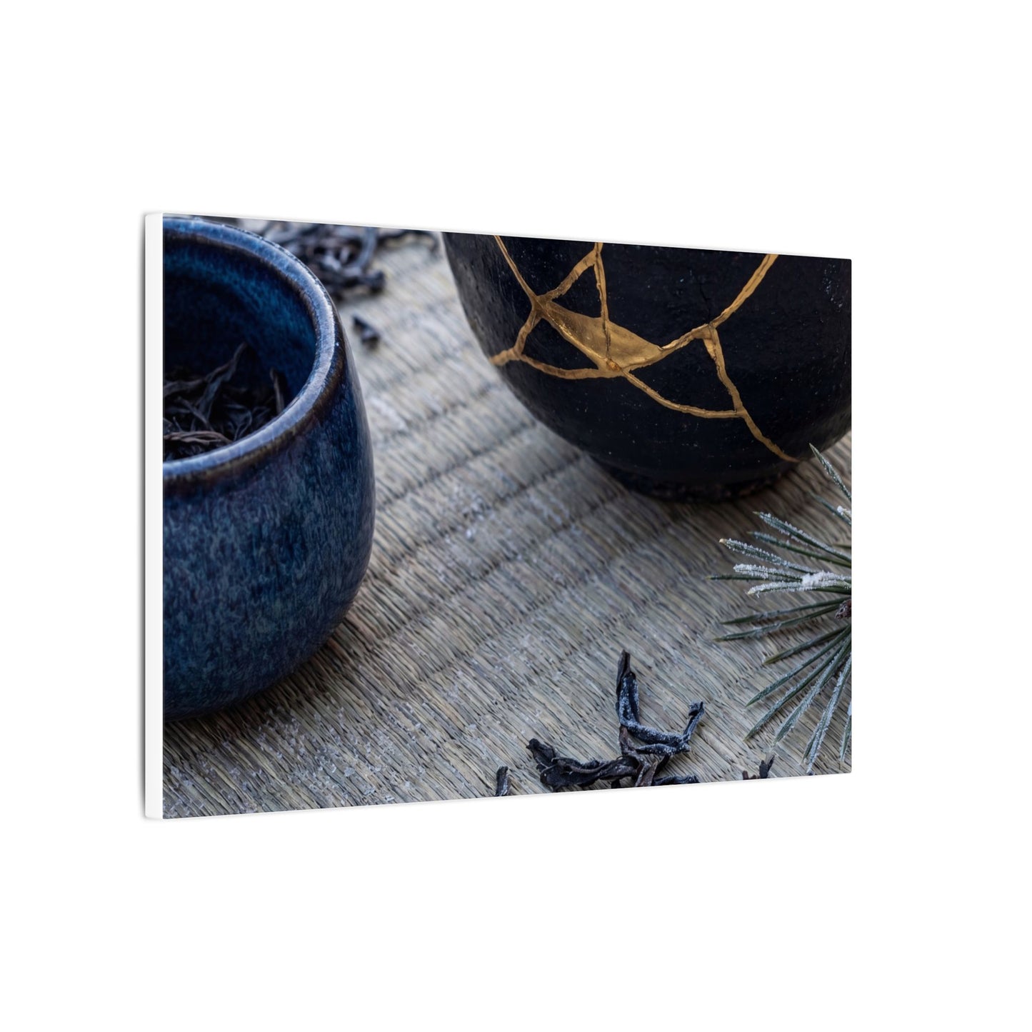 Kintsugi Tea Ceremony in Overcast | Gold Vein Canvas Art
