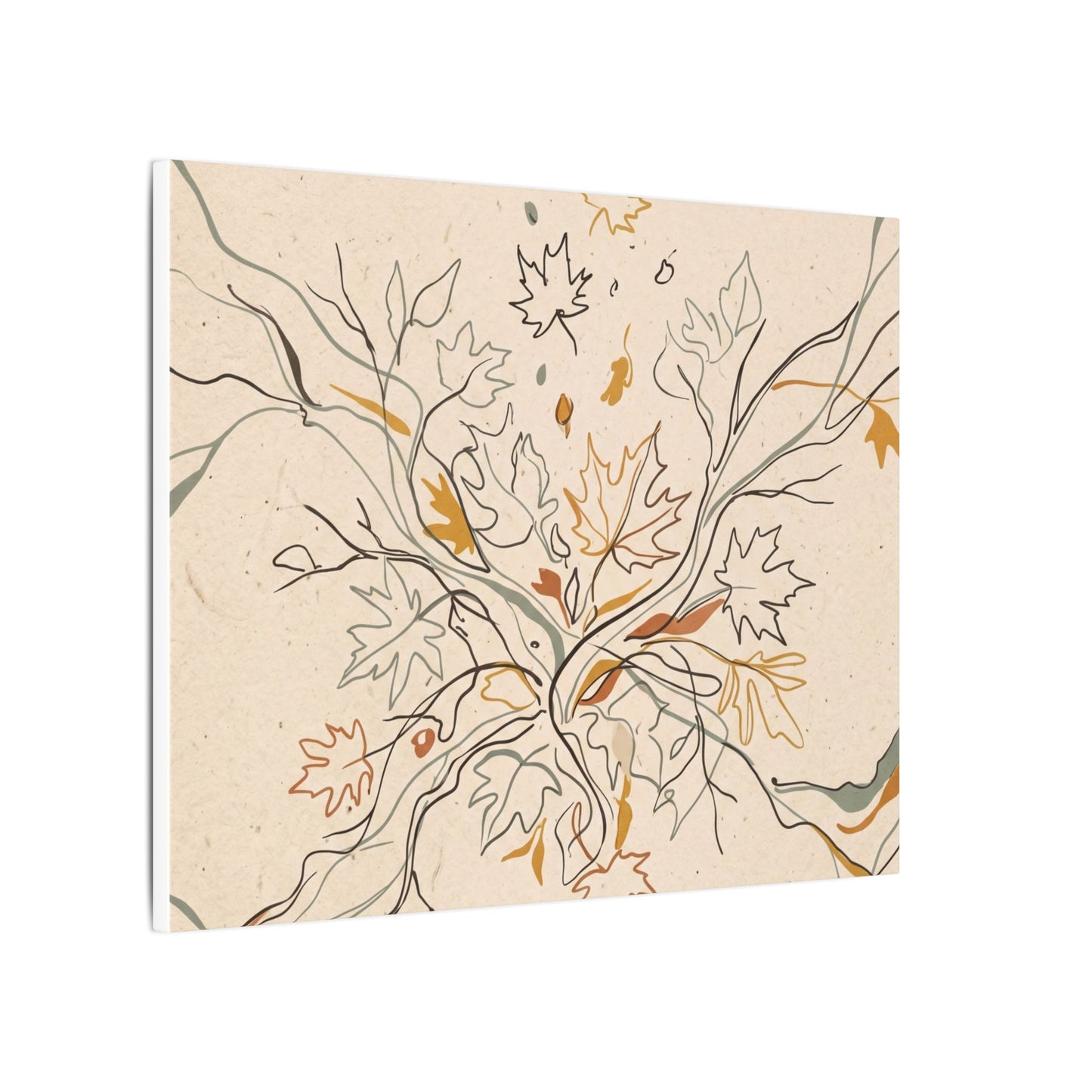 Warm Shadow Play Canvas Art - Minimal Line Japandi
