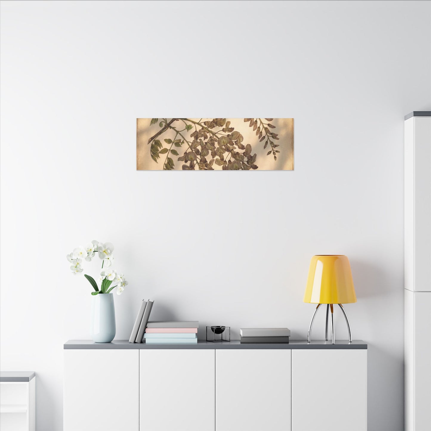 Spring Wisteria Herbarium Canvas Art | Earthy Decor
