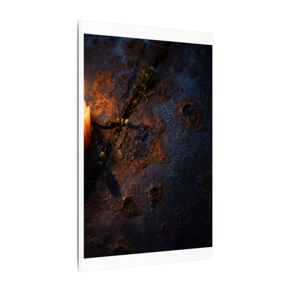 Candlelight Rust Patina Canvas Art - Dark Japandi Ma