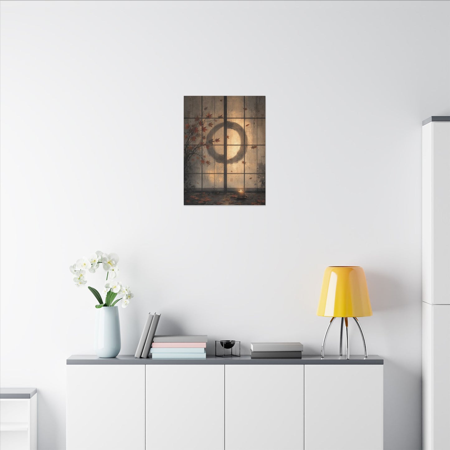 Shoji Screen Texture Canvas Art | Earthy Japandi Art