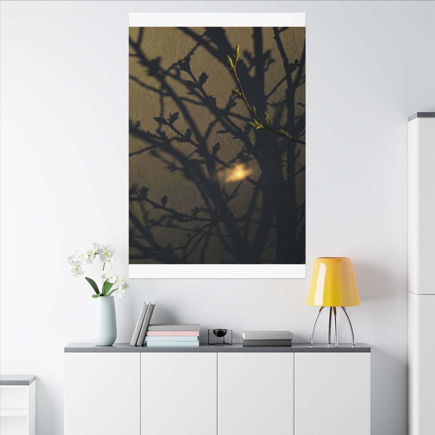 Bold Shadow Play Canvas Art - Moody Minimal Dark Japandi