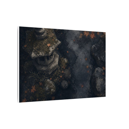 Stone Lantern Canvas Art | Autumn Japandi Texture Art