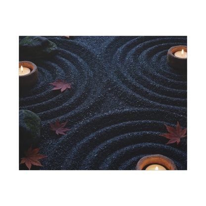 Seijaku Rock Garden Canvas Art - Dark Japandi Dark Texture