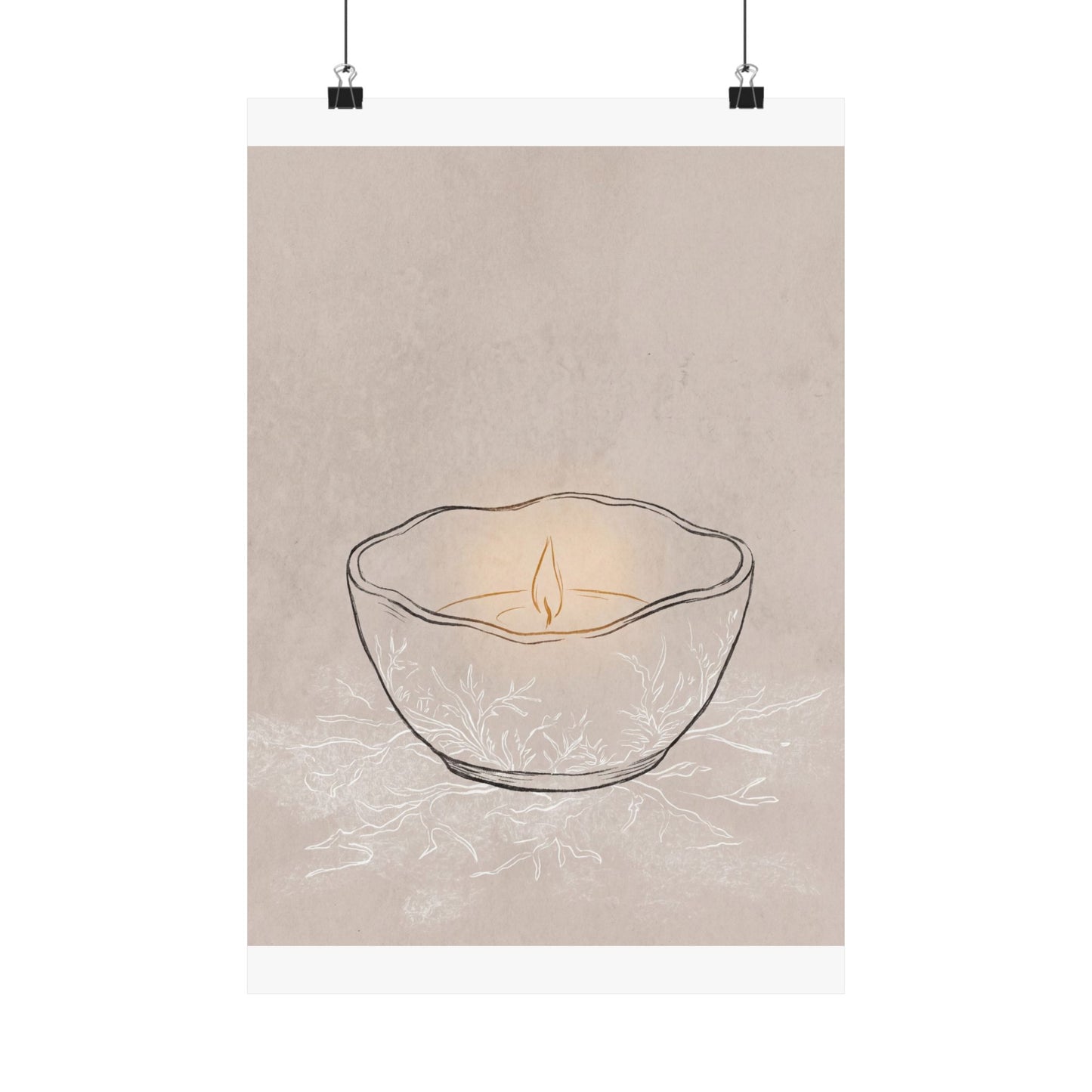 Ceramic Bowl Winter Wall Art Print | Japandi Warm Design Art Print