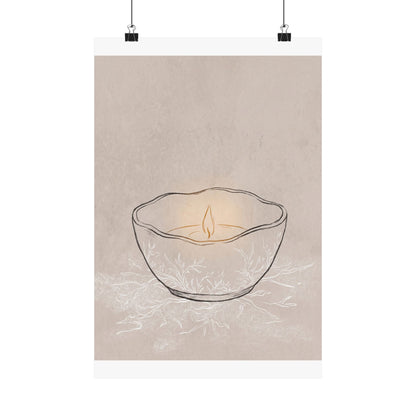 Ceramic Bowl Winter Wall Art Print | Japandi Warm Design Art Print