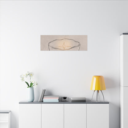 Ceramic Bowl Minimal Line Canvas Art | Neutral Japandi Art