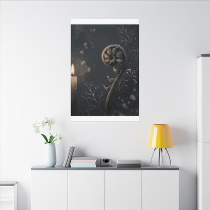 Candlelight Fern Unfurling Canvas Art - Japandi Ma