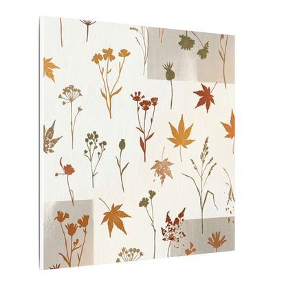 Autumn Dried Flowers Japanese Pattern Canvas Art | Elegant Decor