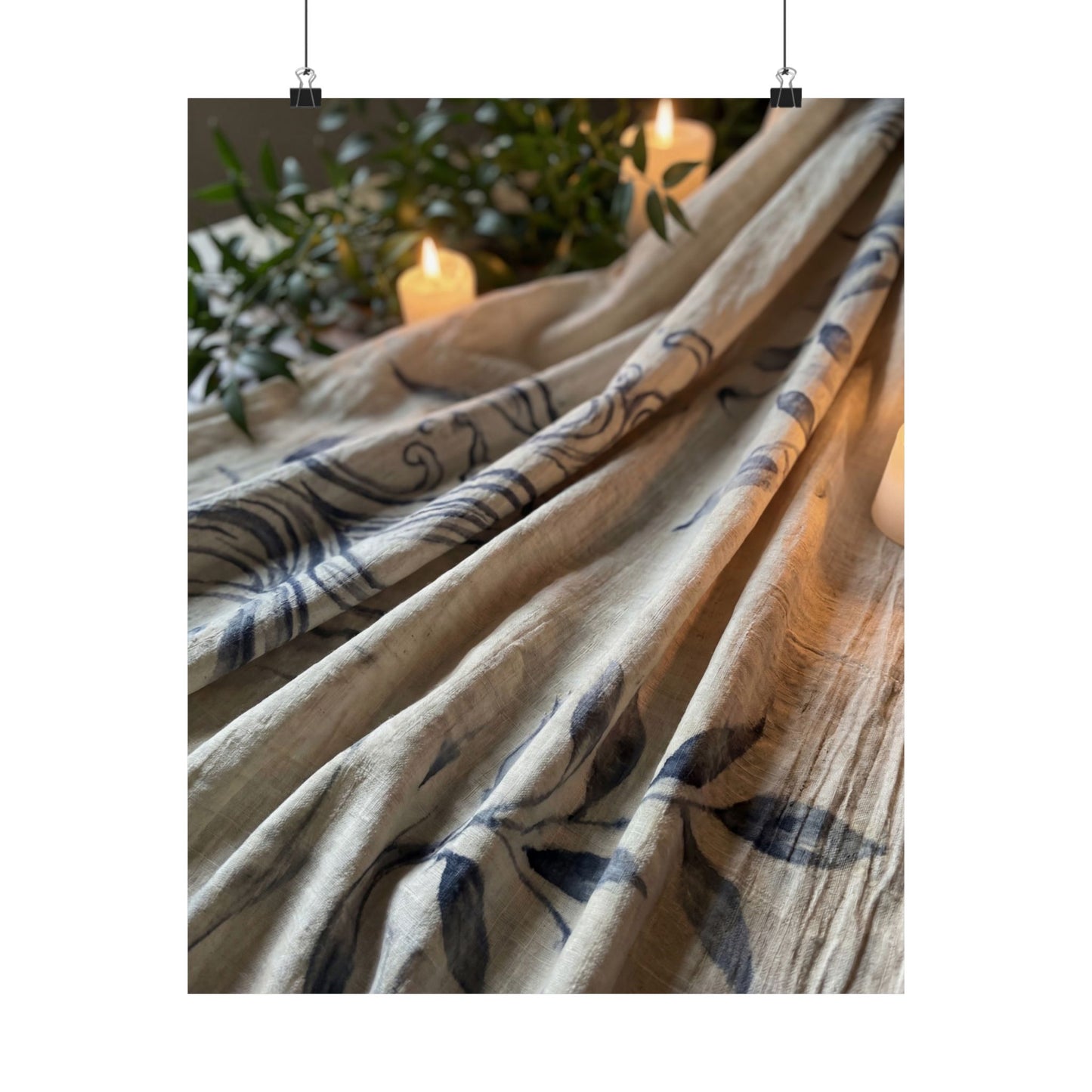 Silk Drape Wall Art Print | Summer Japandi Japanese Pattern Art Art Print