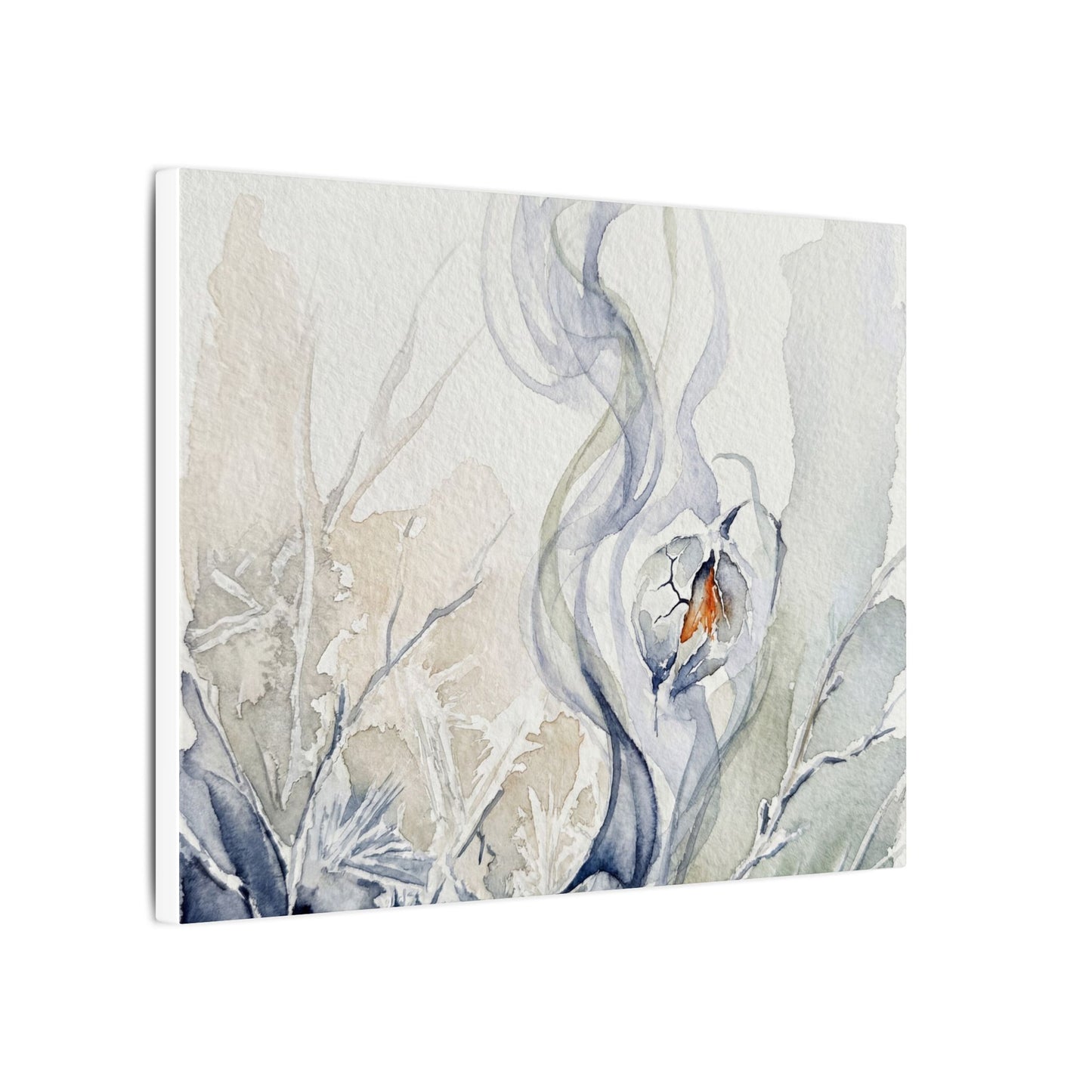 Earthy Incense Smoke Canvas Art - Watercolor Japandi