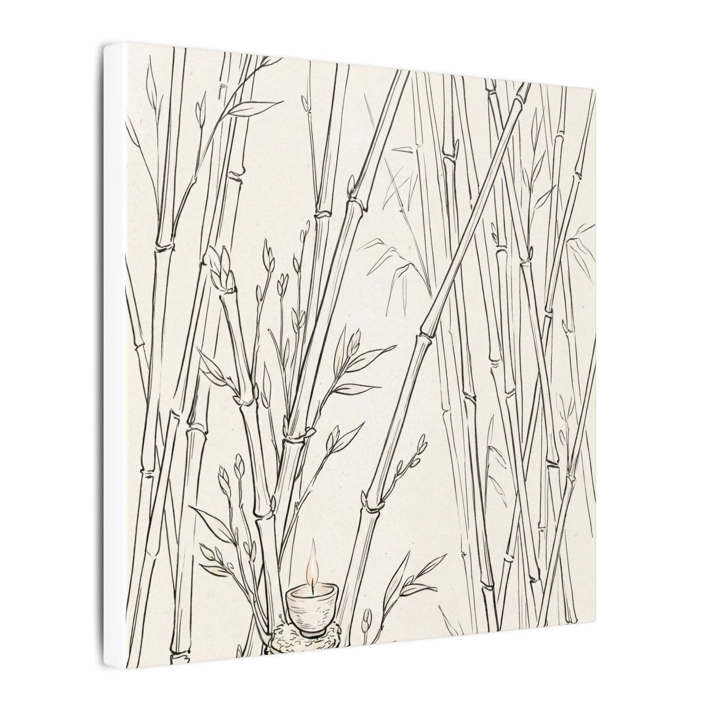 Candlelight Bamboo Grove Canvas Art - Japandi Fukinsei
