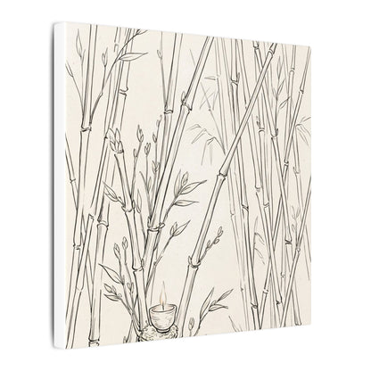 Candlelight Bamboo Grove Canvas Art - Japandi Fukinsei