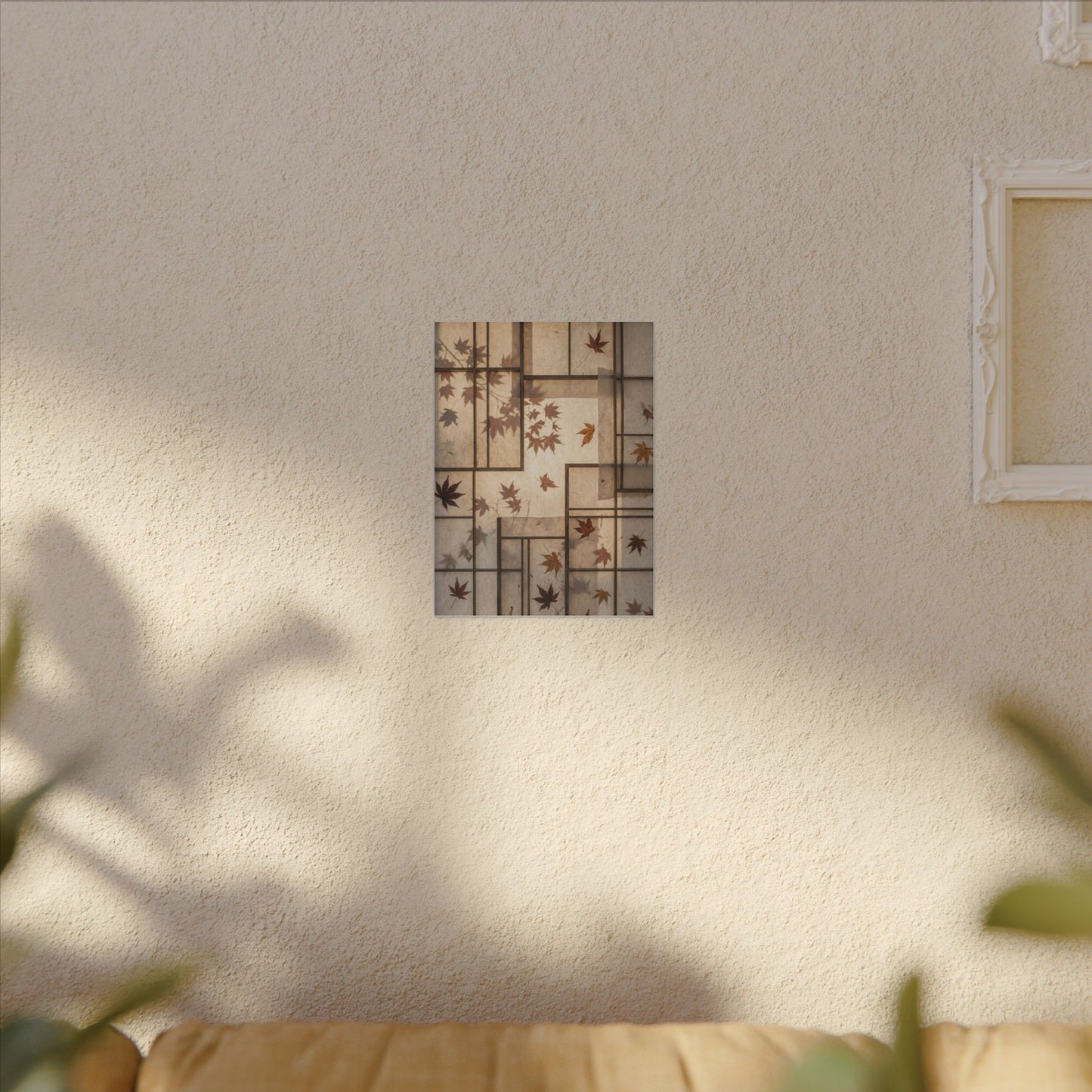 Shoji Screen Japanese Pattern Canvas Art | Neutral Japandi Art