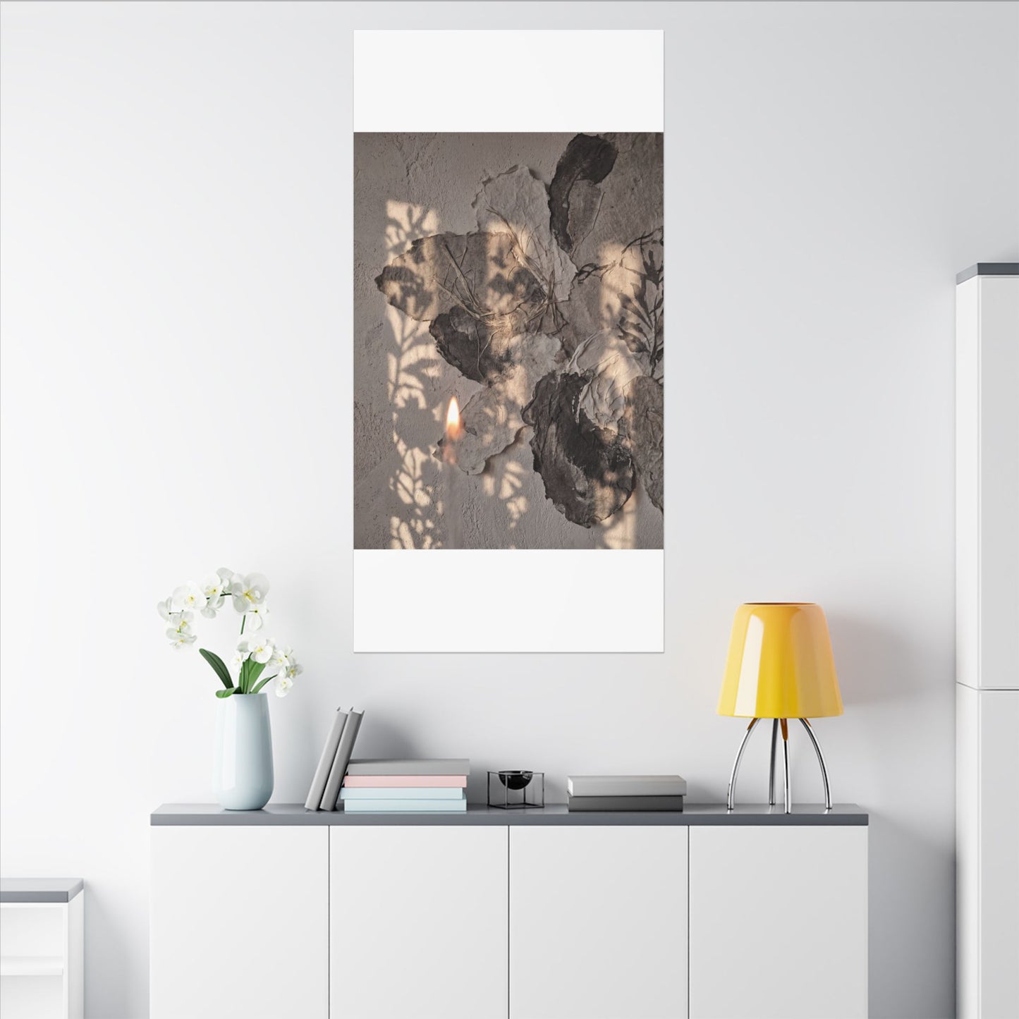 Shadow Play Summer Canvas Art | Japandi Elegant Design