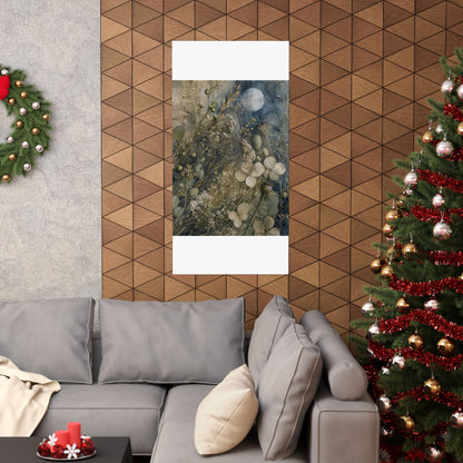 Japandi Dried Flowers in Moonlight | Watercolor Wall Art Print