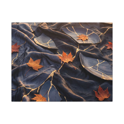 Golden Hour Silk Drape Canvas Art - Kintsugi Shibui Art Print