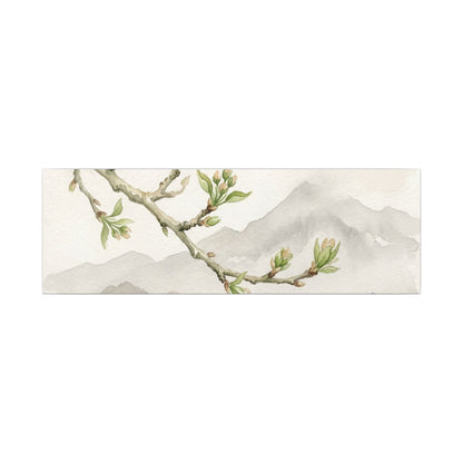 Spring Mountain Mist Watercolor Canvas Art | Cozy Decor