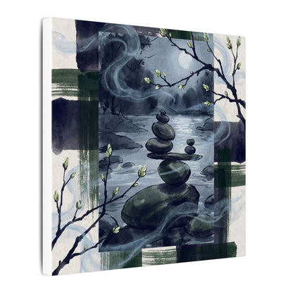 Moonlight River Stones Canvas Art - Zen Shibui