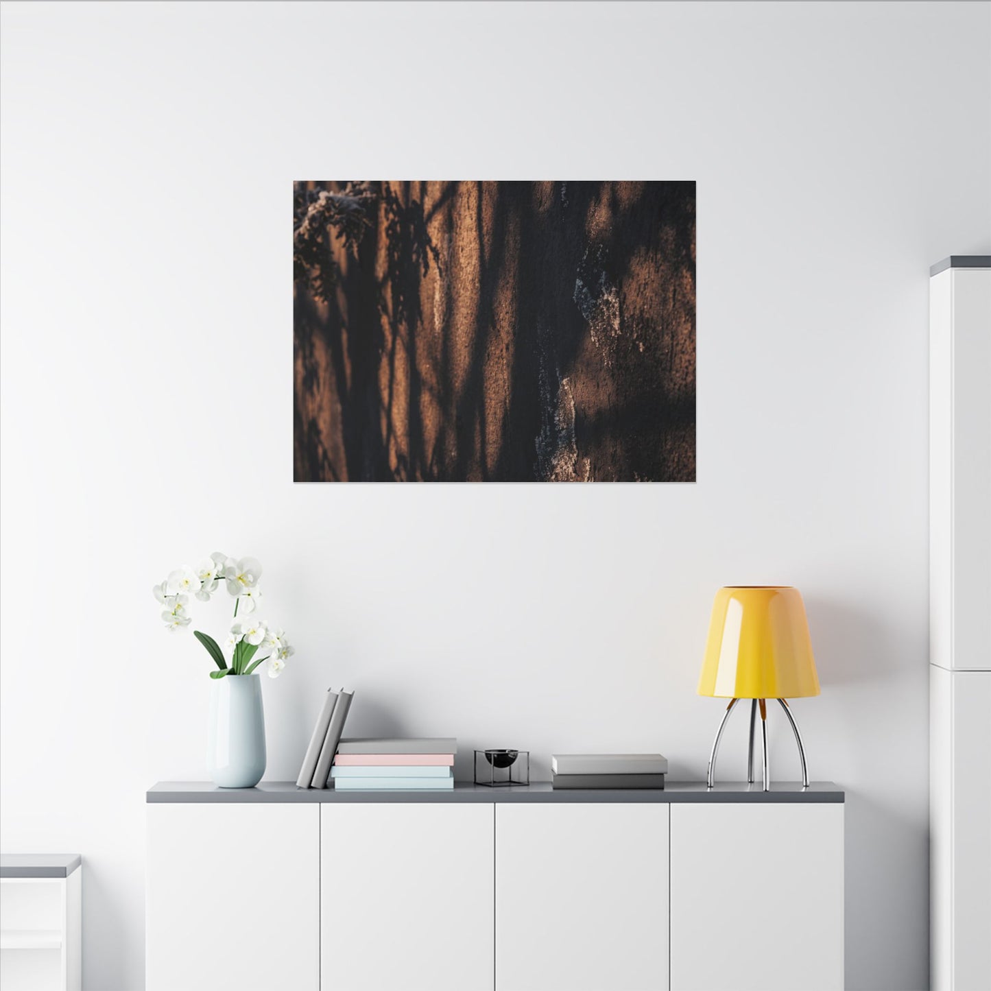 Golden Hour Shadow Play Canvas Art - Dark Japandi Fukinsei