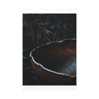 Luxurious Ceramic Bowl Canvas Art - Shadow Zen Dark Japandi