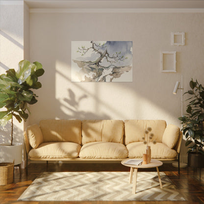 Moonlight Pine Tree Canvas Art - Japandi Ma