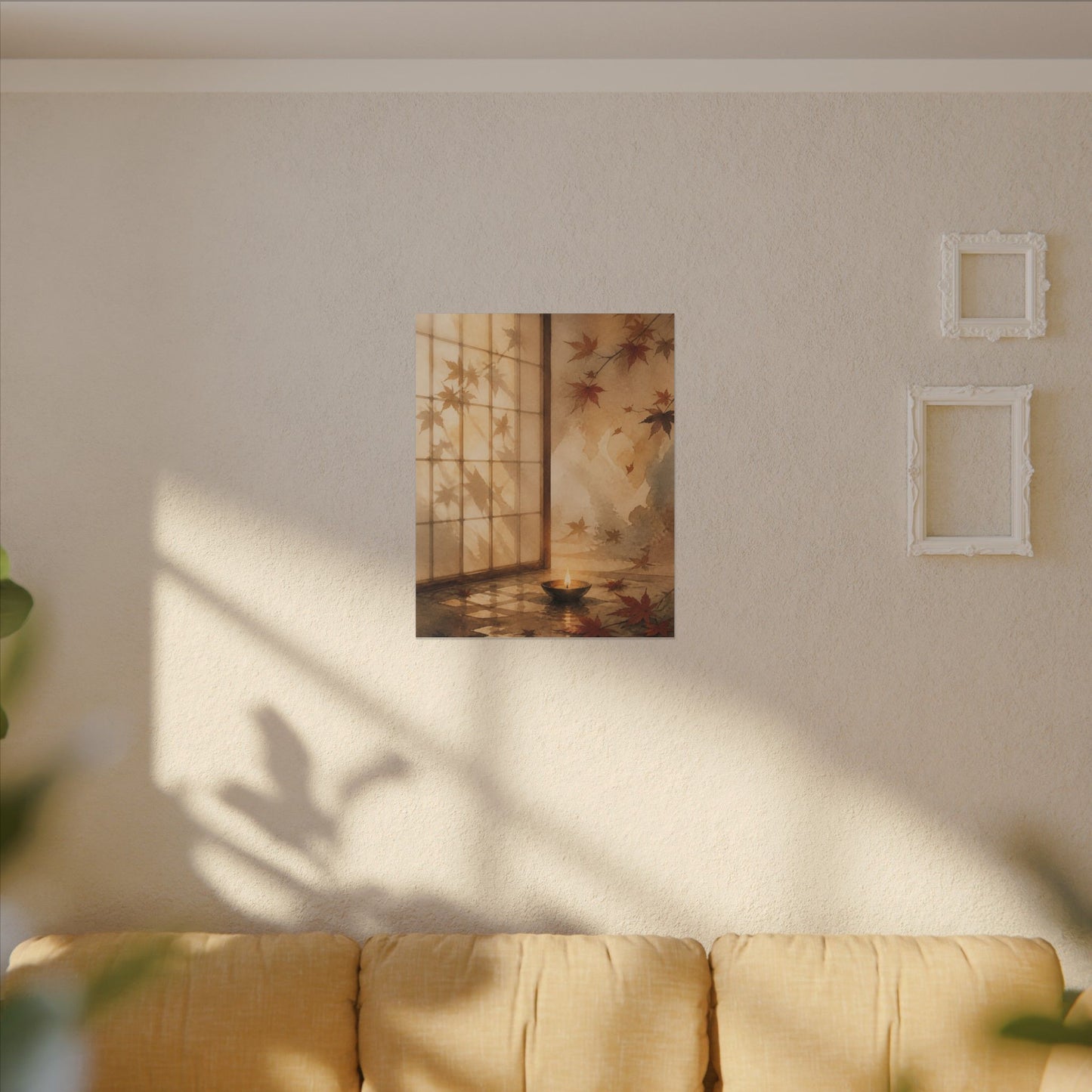Candlelight Shoji Screen Canvas Art - Japandi Ma