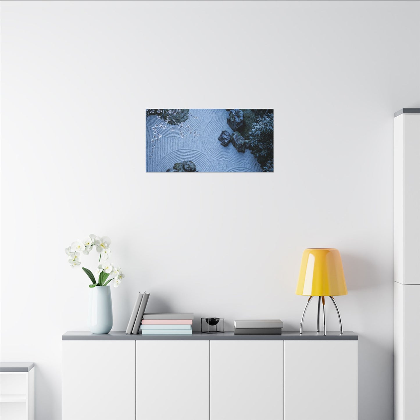 Contemplative Cherry Blossom Canvas Art - Karesansui Zen