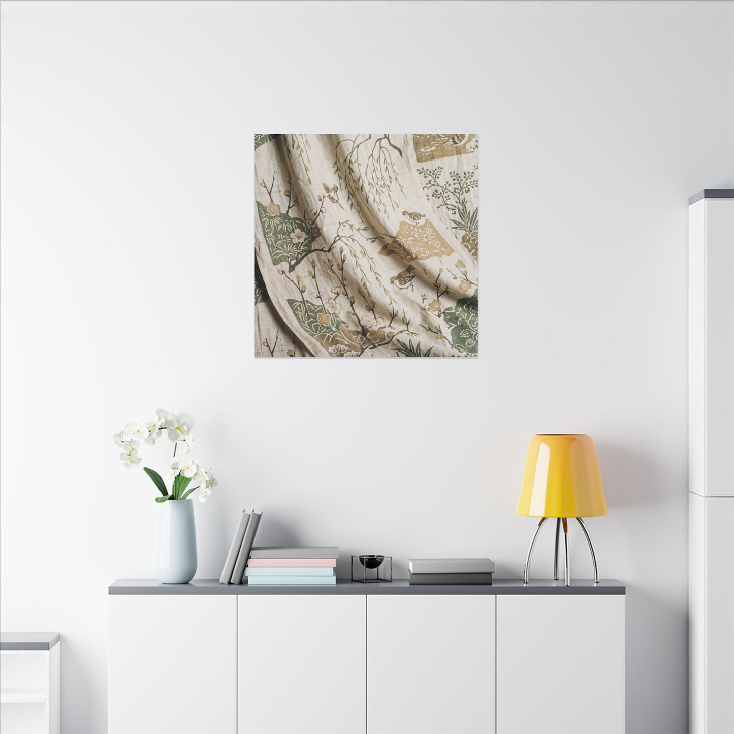 Silk Drape Canvas Art | Spring Japandi Japanese Pattern Art