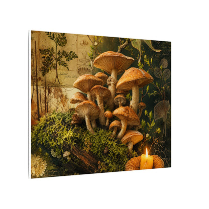 Spring Wild Mushrooms Herbarium Canvas Art | Earthy Decor