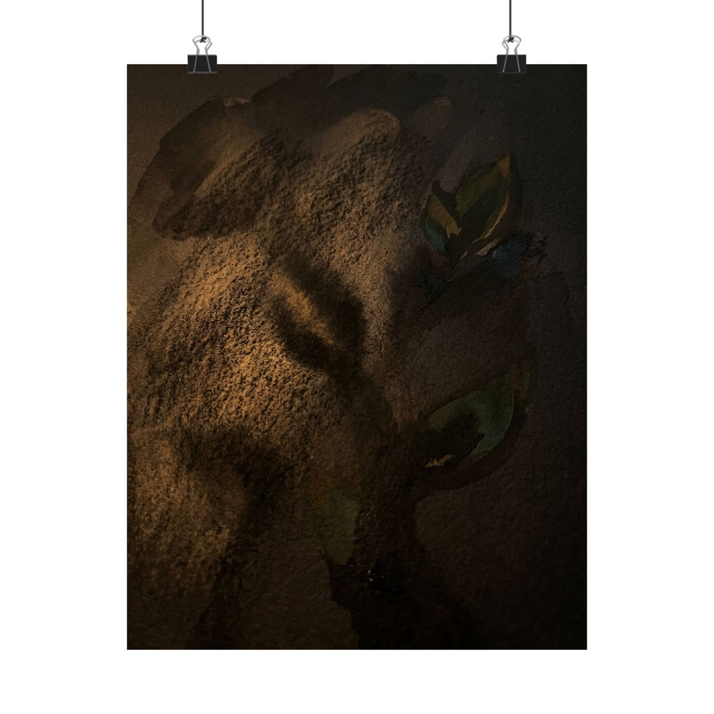Shadow Play Spring Wall Art Print | Dark Japandi Sophisticated Design
