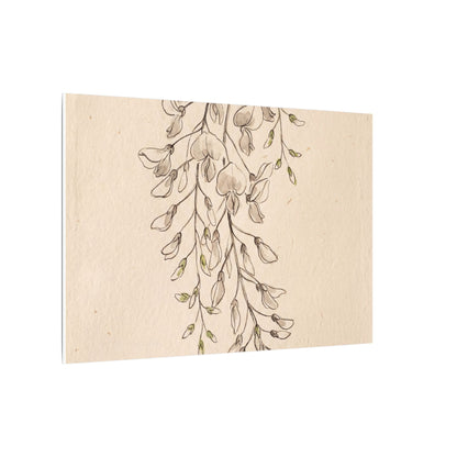 Japandi Wisteria in Golden Hour | Minimal Line Canvas Art