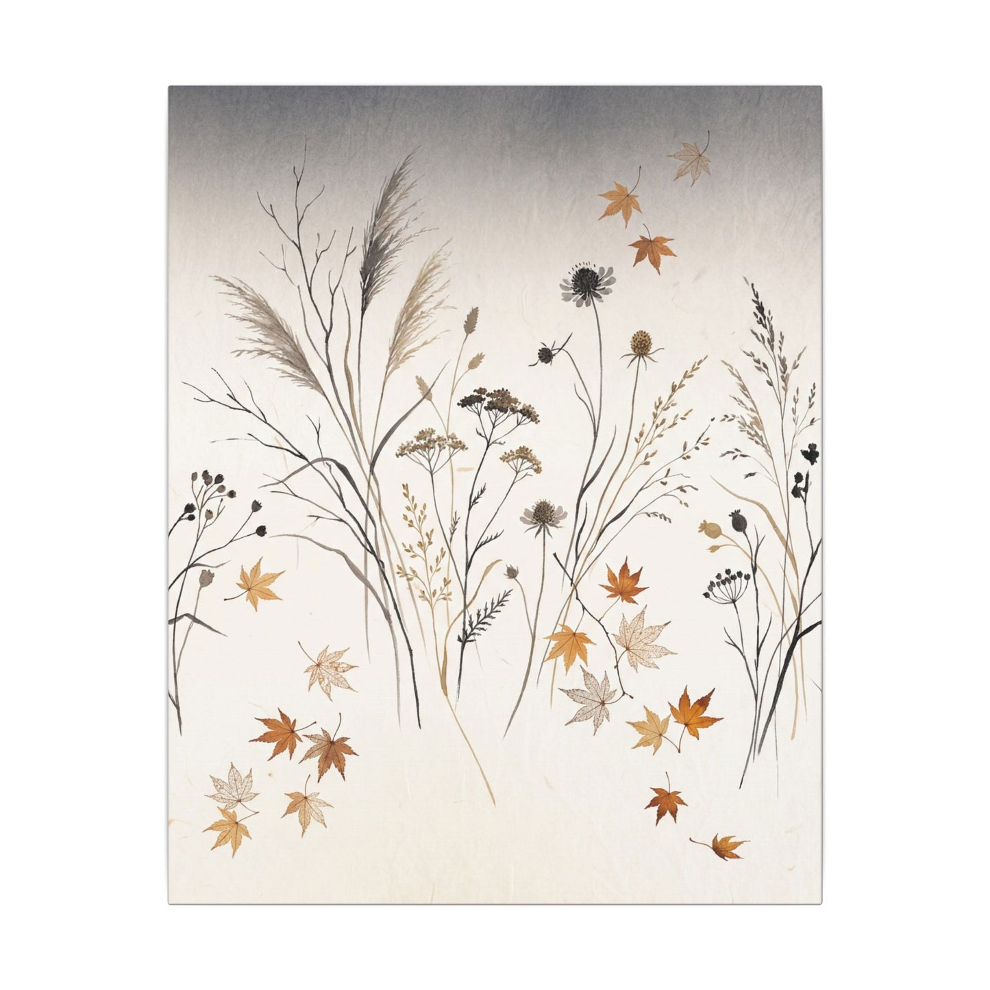 Dawn Dried Flowers Canvas Art - Japandi Kanso