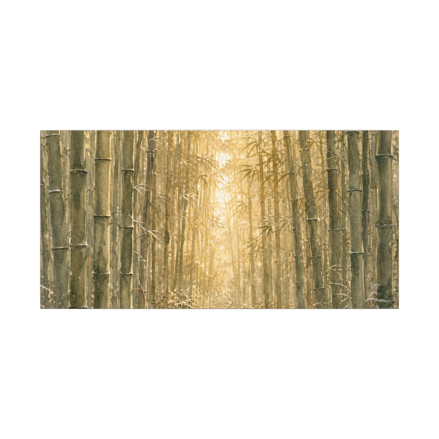Bamboo Grove Winter Canvas Art | Japandi Elegant Design