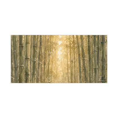 Bamboo Grove Winter Canvas Art | Japandi Elegant Design