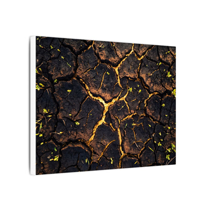 Cracked Earth Moody Minimal Canvas Art | Sophisticated Dark Japandi Art