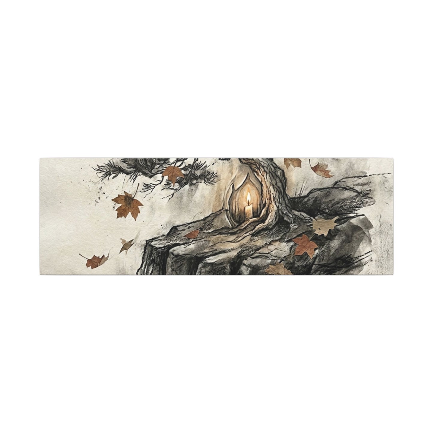 Pine Tree Autumn Canvas Art | Japandi Earthy Design