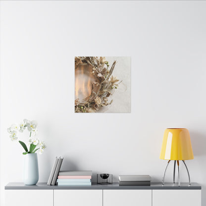 Dried Flowers Japanese Pattern Canvas Art | Neutral Japandi Art