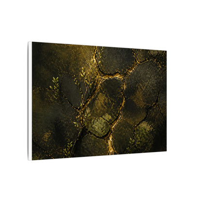 Shibui Cracked Earth Canvas Art - Dark Japandi Dark Texture