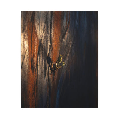 Rust Patina Charcoal Ink Canvas Art | Moody Dark Japandi Art