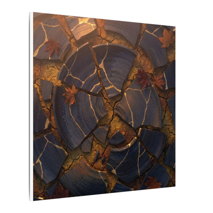 Autumn Cracked Earth Gold Repair Canvas Art | Philosophical Decor