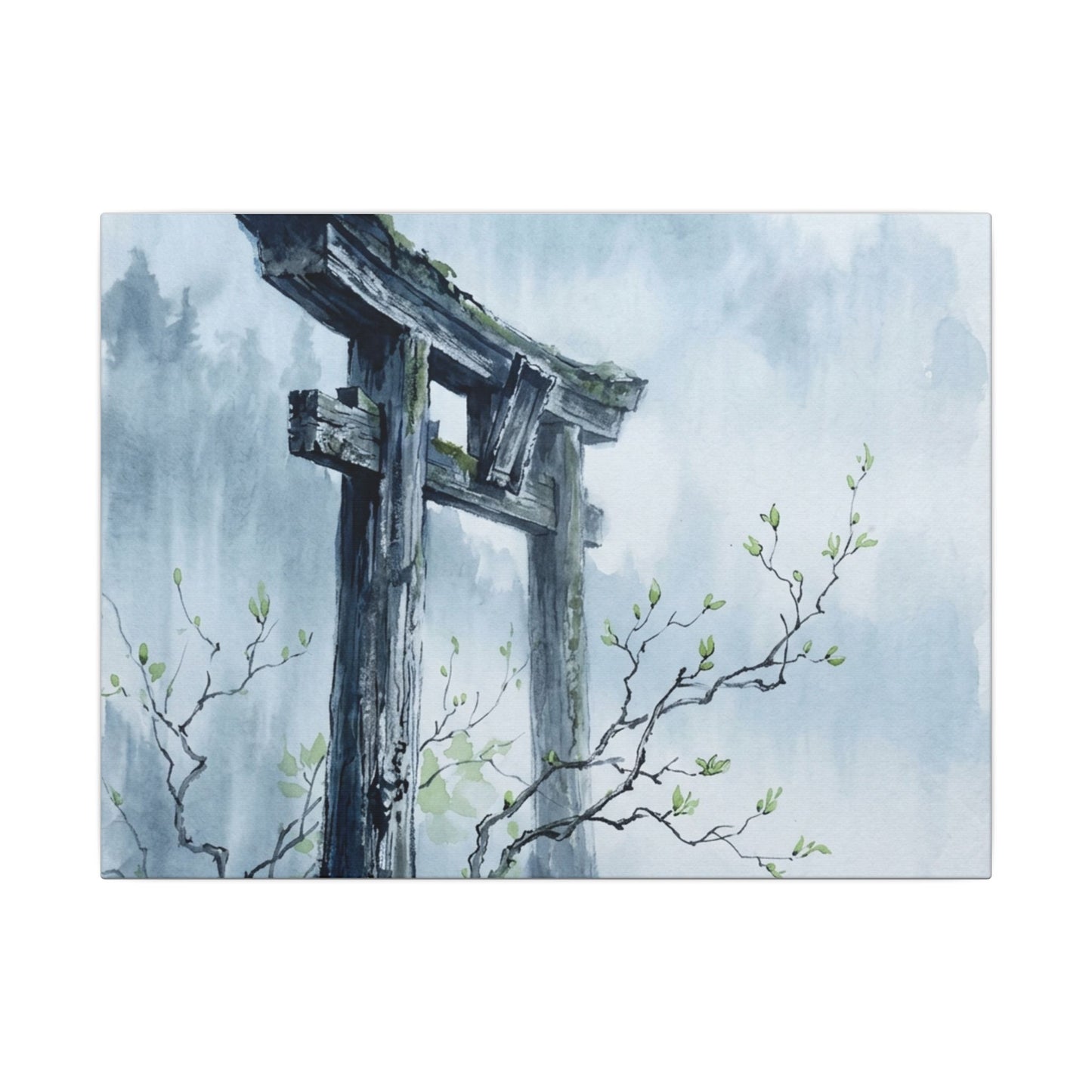 Torii Gate Canvas Art | Spring Zen Sumi E Art Art Print