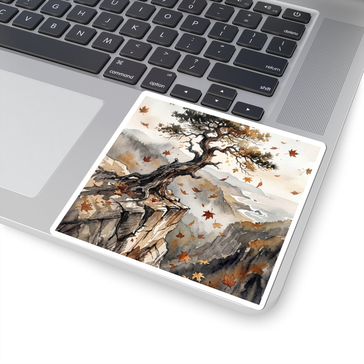 Cozy Pine Tree Sticker - Watercolor Japandi