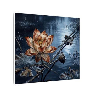 Winter Lotus Flower Broken Beauty Canvas Art | Healing Decor
