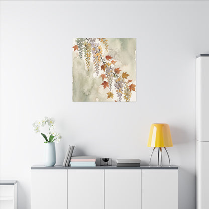 Ma Wisteria Canvas Art - Japandi Watercolor
