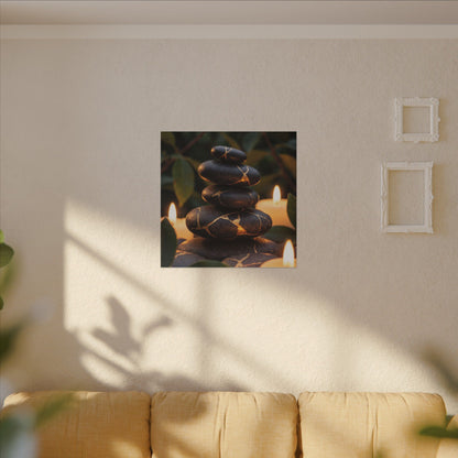 Summer River Stones Gold Vein Canvas Art | Philosophical Decor
