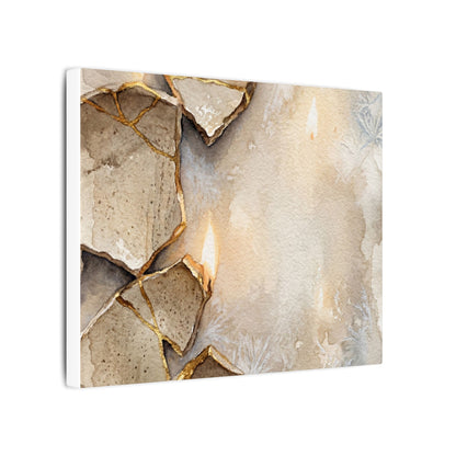 Broken Pottery Winter Canvas Art | Japandi Warm Design
