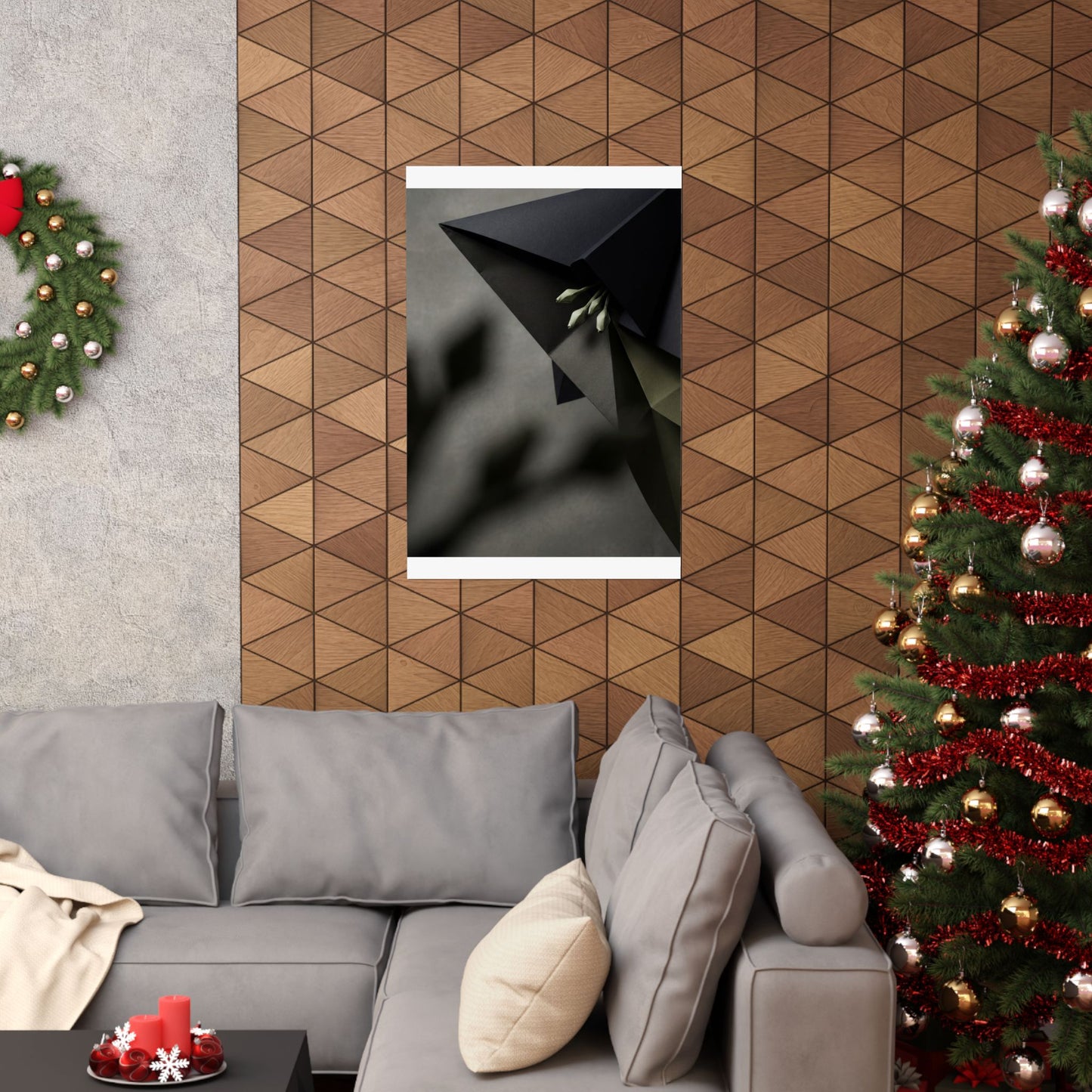 Paper Fold Wall Art Print | Spring Dark Japandi Moody Minimal Art